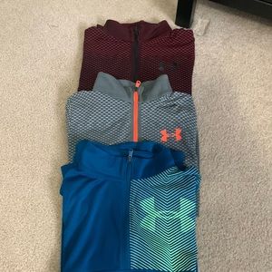 Boys Under Armour  Large 1/4 zip set of 3.